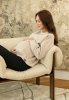 MijaCulture - 3 in 1 light super soft maternity and nursing sweatshirt Olivia M019 Beige
